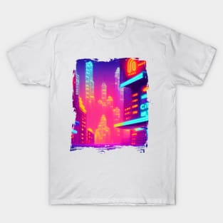 Cool Japanese Neon City T-Shirt